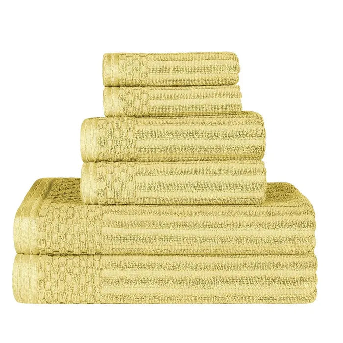 Soho Cotton Ribbed Textured Ultra Absorbent 6 Piece Towel Set