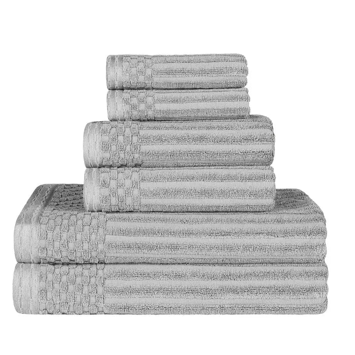 Soho Cotton Ribbed Textured Ultra Absorbent 6 Piece Towel Set