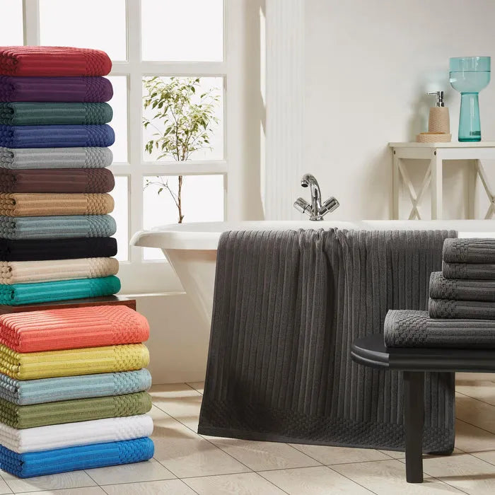 Soho Cotton Ribbed Textured Ultra Absorbent 6 Piece Towel Set