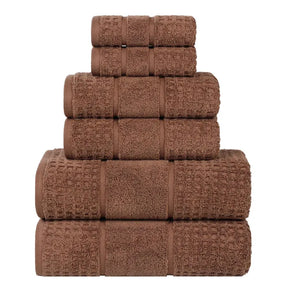 Napa Zero Twist Cotton Solid Waffle Honeycomb 6 Piece Towel Set