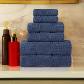 Napa Zero Twist Cotton Solid Waffle Honeycomb 6 Piece Towel Set