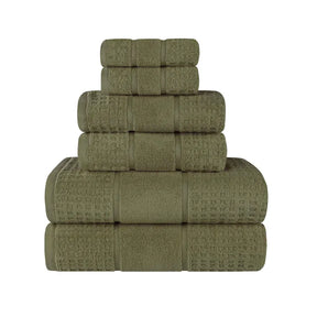 Napa Zero Twist Cotton Solid Waffle Honeycomb 6 Piece Towel Set