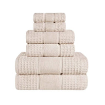 Napa Zero Twist Cotton Solid Waffle Honeycomb 6 Piece Towel Set