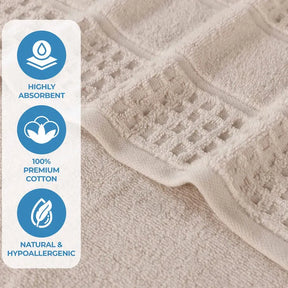 Napa Zero Twist Cotton Solid Waffle Honeycomb 6 Piece Towel Set