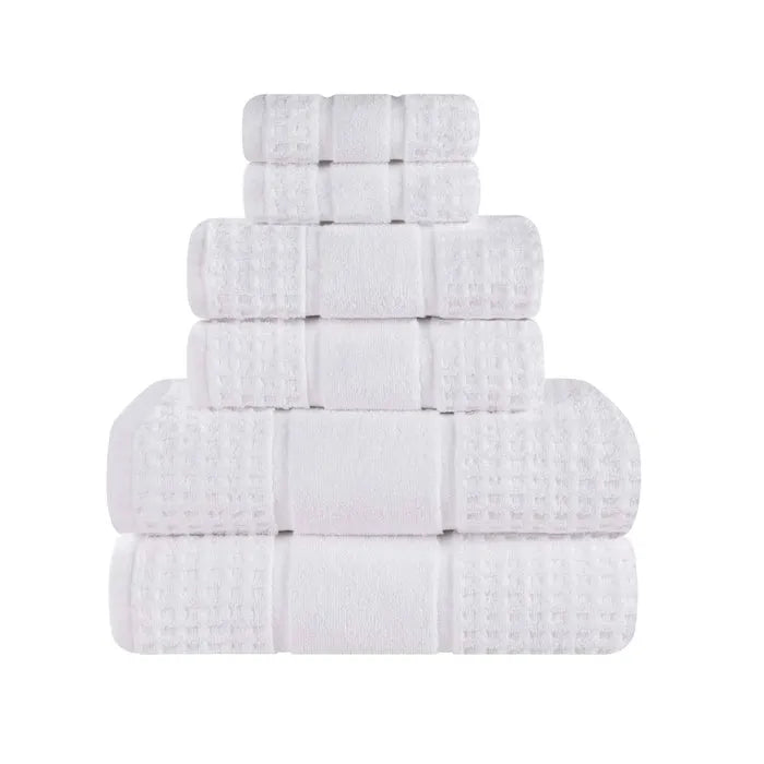 Napa Zero Twist Cotton Solid Waffle Honeycomb 6 Piece Towel Set