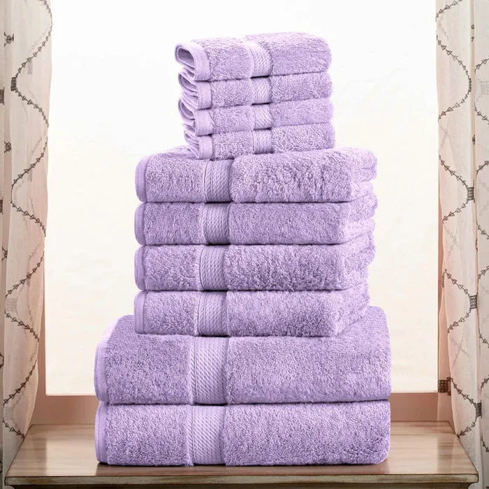 Egyptian Cotton Pile Heavyweight Highly Absorbent 10 Piece Towel Set