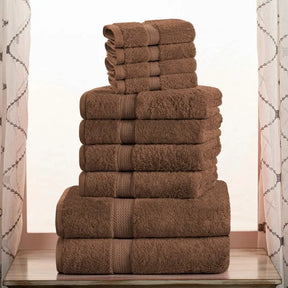 Egyptian Cotton Pile Heavyweight Highly Absorbent 10 Piece Towel Set