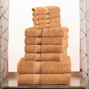 Egyptian Cotton Pile Heavyweight Highly Absorbent 10 Piece Towel Set