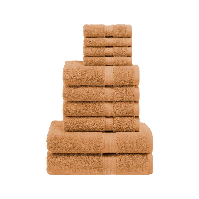 Egyptian Cotton Pile Heavyweight Highly Absorbent 10 Piece Towel Set