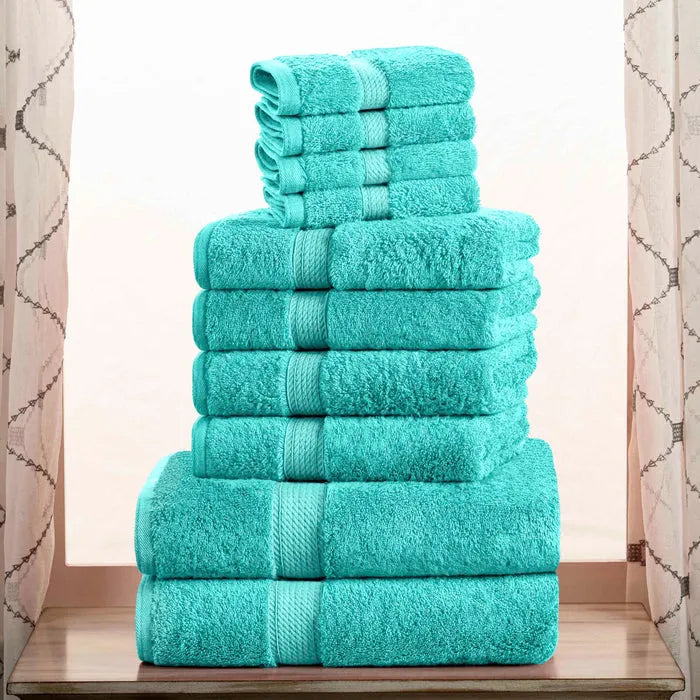 Egyptian Cotton Pile Heavyweight Highly Absorbent 10 Piece Towel Set