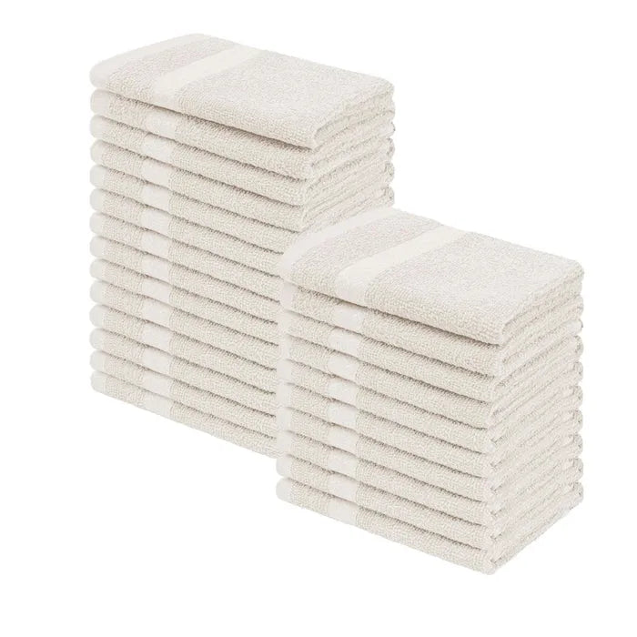 Eco-Friendly Cotton Absorbent 24-Piece Washcloth / Face Towel Set