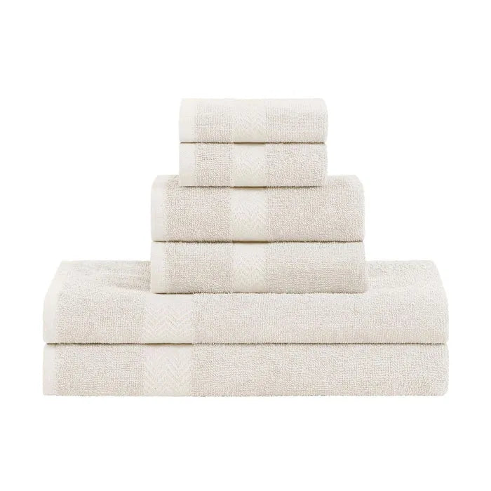 6 Piece Cotton Eco-Friendly Soft Absorbent Towel Set