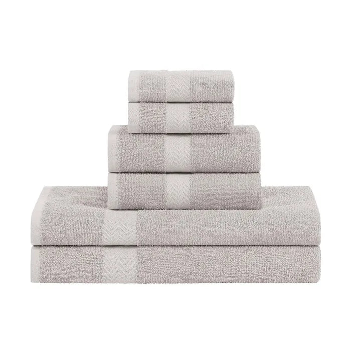 6 Piece Cotton Eco-Friendly Soft Absorbent Towel Set