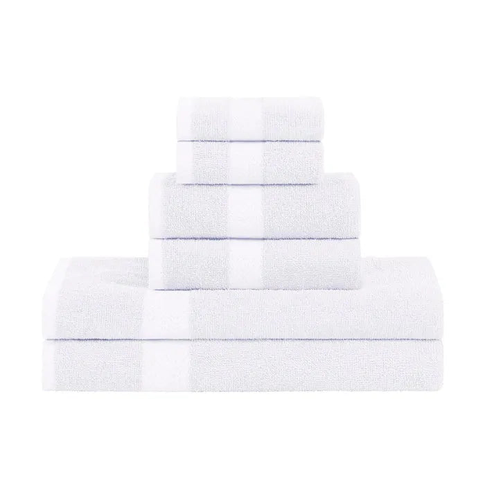 6 Piece Cotton Eco-Friendly Soft Absorbent Towel Set