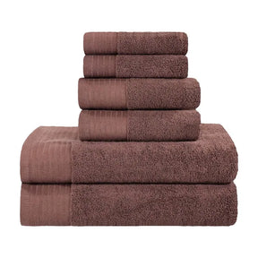 Turkish Cotton Herringbone Solid Assorted 6 Piece Towel Set