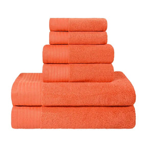 Turkish Cotton Herringbone Solid Assorted 6 Piece Towel Set