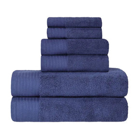 Turkish Cotton Herringbone Solid Assorted 6 Piece Towel Set