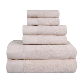 Turkish Cotton Herringbone Solid Assorted 6 Piece Towel Set