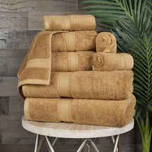 Egyptian Cotton Pile 8 Piece Ultra Plush Solid Towel Set