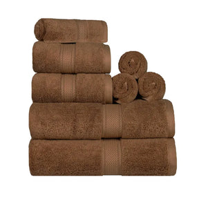 Egyptian Cotton Pile 8 Piece Ultra Plush Solid Towel Set