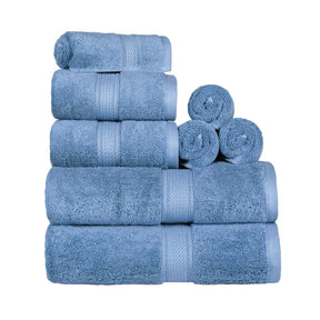 Egyptian Cotton Pile 8 Piece Ultra Plush Solid Towel Set