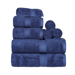 Egyptian Cotton Pile 8 Piece Ultra Plush Solid Towel Set