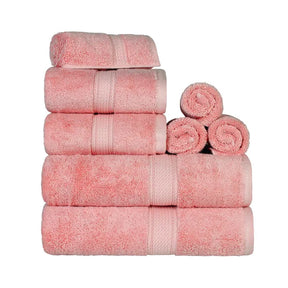 Egyptian Cotton Pile 8 Piece Ultra Plush Solid Towel Set