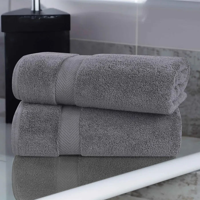 Zero-Twist Smart-Dry Combed Cotton 2 Piece Bath Sheet Set