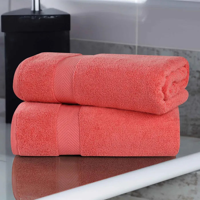 Zero-Twist Smart-Dry Combed Cotton 2 Piece Bath Sheet Set