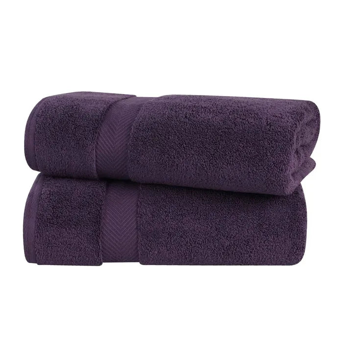 Zero-Twist Smart-Dry Combed Cotton 2 Piece Bath Sheet Set