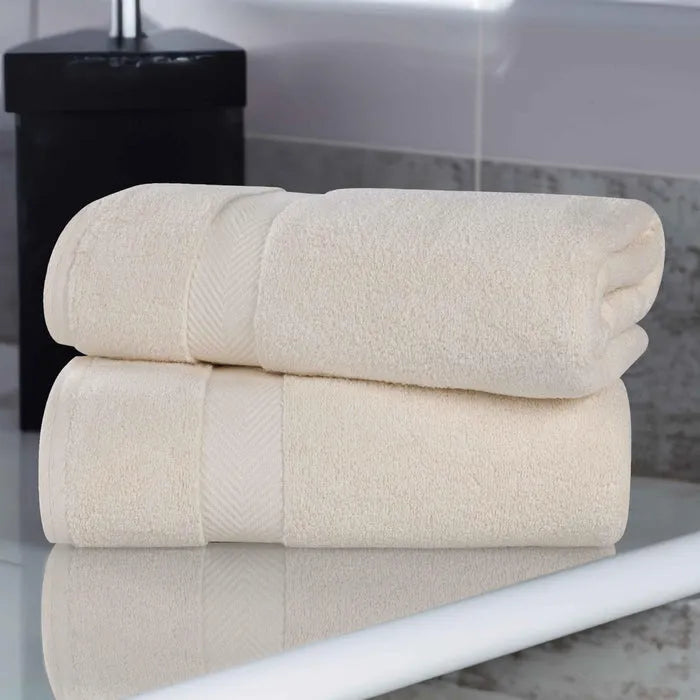 Zero-Twist Smart-Dry Combed Cotton 2 Piece Bath Sheet Set