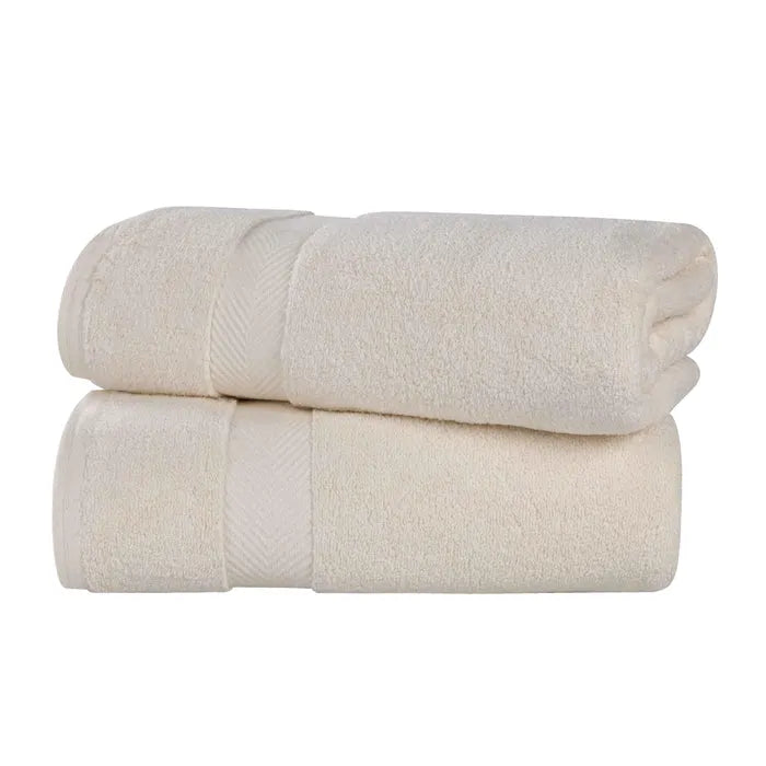 Zero-Twist Smart-Dry Combed Cotton 2 Piece Bath Sheet Set