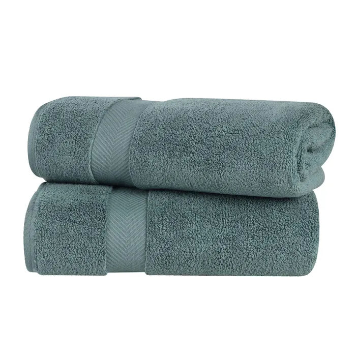 Zero-Twist Smart-Dry Combed Cotton 2 Piece Bath Sheet Set