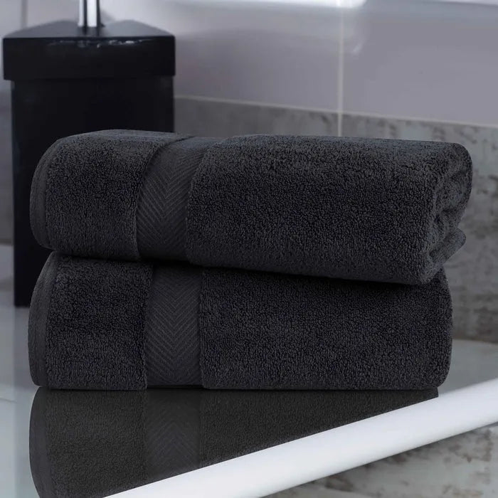 Zero-Twist Smart-Dry Combed Cotton 2 Piece Bath Sheet Set