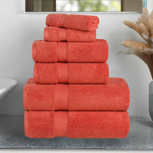 Zero-Twist Cotton Quick-Drying Absorbent Assorted 6 Piece Towel Set