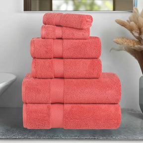 Zero-Twist Cotton Quick-Drying Absorbent Assorted 6 Piece Towel Set