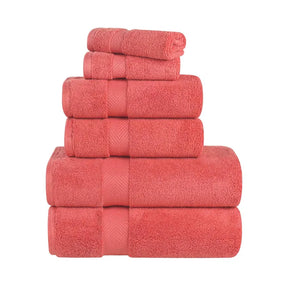 Zero-Twist Cotton Quick-Drying Absorbent Assorted 6 Piece Towel Set