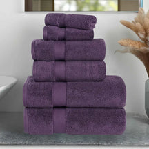 Zero-Twist Cotton Quick-Drying Absorbent Assorted 6 Piece Towel Set