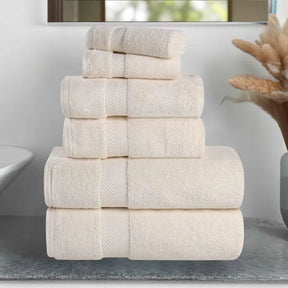 Zero-Twist Cotton Quick-Drying Absorbent Assorted 6 Piece Towel Set