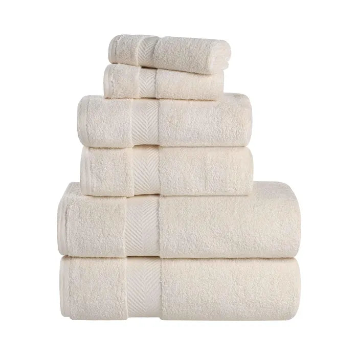 Zero-Twist Cotton Quick-Drying Absorbent Assorted 6 Piece Towel Set