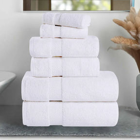 Zero-Twist Cotton Quick-Drying Absorbent Assorted 6 Piece Towel Set