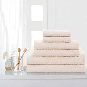 Basketweave Jacquard and Solid 6 Piece Egyptian Cotton Towel Set