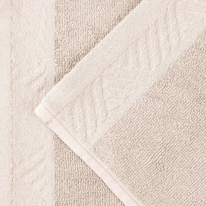 Basketweave Jacquard and Solid 6 Piece Egyptian Cotton Towel Set