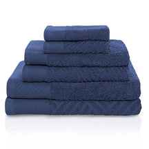 Basketweave Jacquard and Solid 6 Piece Egyptian Cotton Towel Set