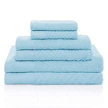 Basketweave Jacquard and Solid 6 Piece Egyptian Cotton Towel Set