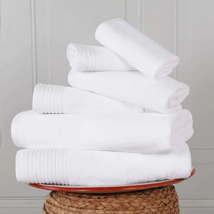 Cotton Marble and Solid Quick Dry 6 Piece Assorted Bathroom Towel Set