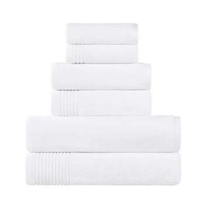 Cotton Marble and Solid Quick Dry 6 Piece Assorted Bathroom Towel Set