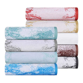 Cotton Marble and Solid Quick Dry 6 Piece Assorted Bathroom Towel Set