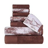 Cotton Marble and Solid Quick Dry 8 Piece Assorted Bathroom Towel Set