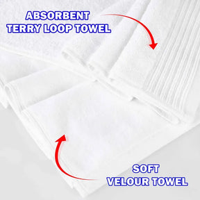 Cotton Marble and Solid Quick Dry 8 Piece Assorted Bathroom Towel Set